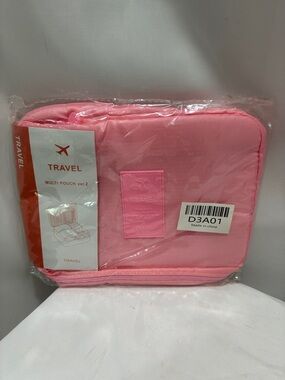 Bright Pink Travel Multi Pouch NWT
